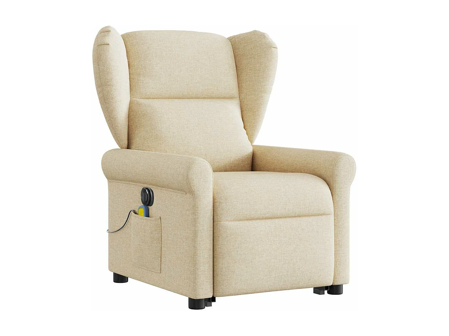 Fauteuil inclinable de massage électrique Crème Tissu