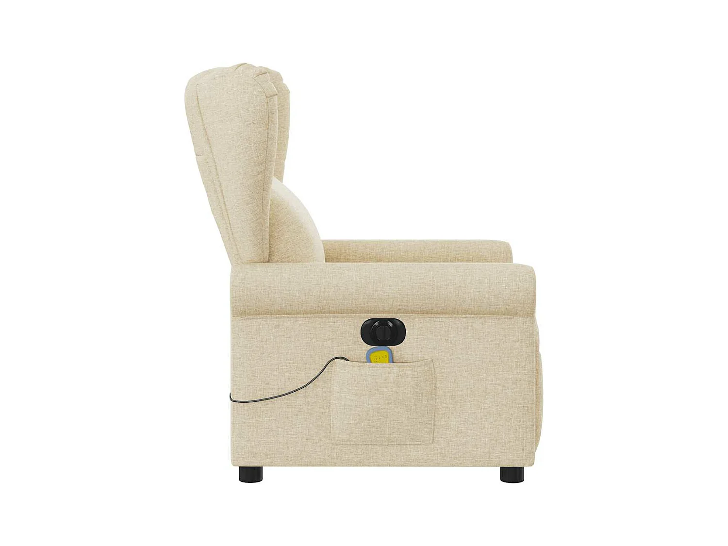 Sillón reclinable de masaje eléctrico de tela color crema