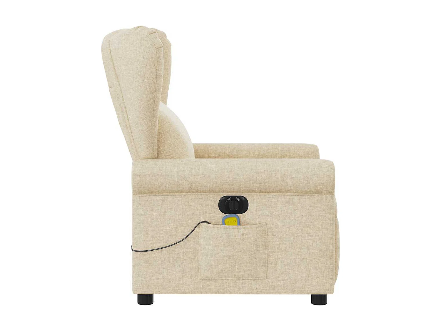 Fauteuil inclinable de massage électrique crème tissu