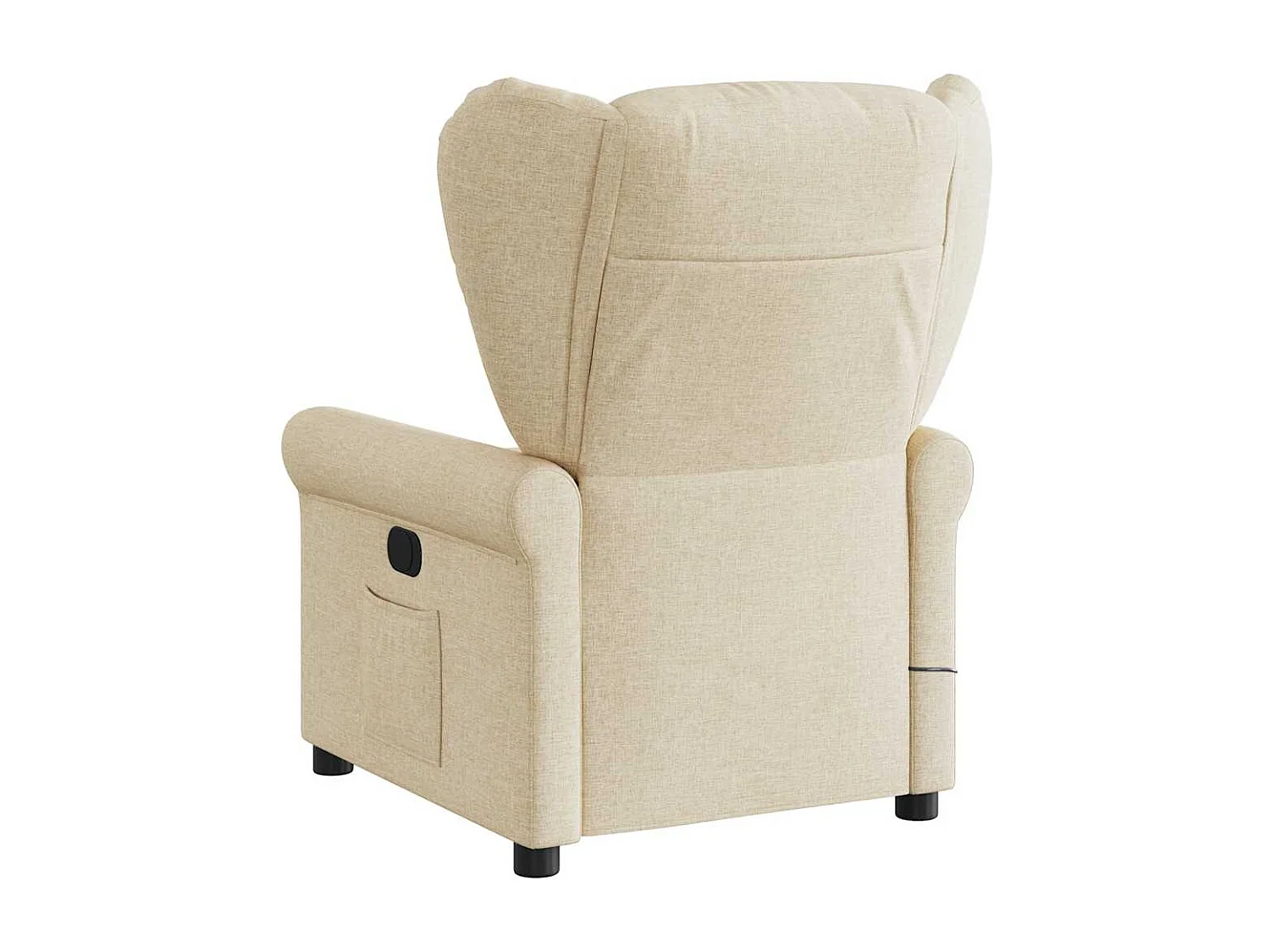 Fauteuil inclinable de massage électrique crème tissu