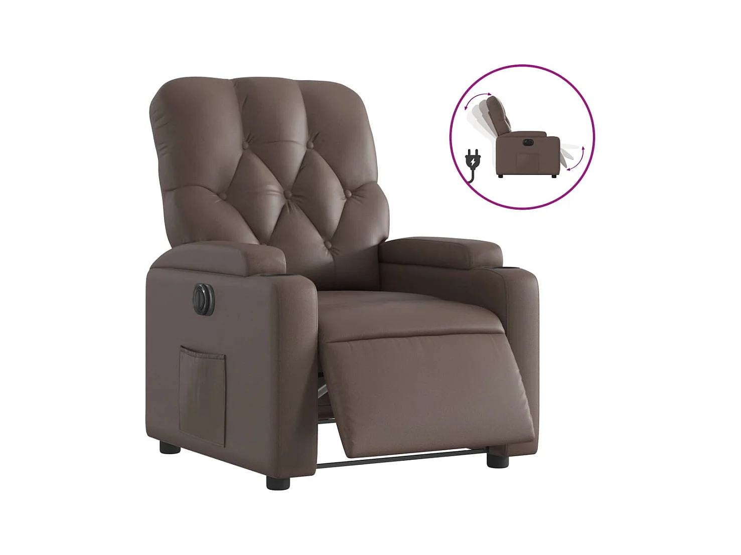 Fauteuil inclinable électrique Marron Similicuir