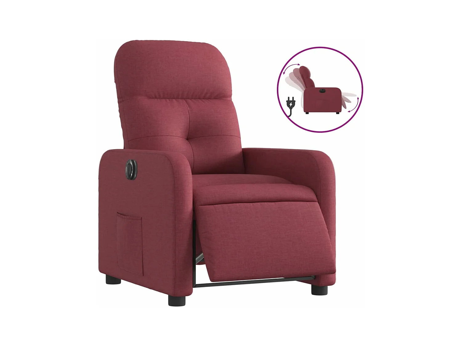 Fauteuil inclinable électrique Rouge bordeaux Tissu