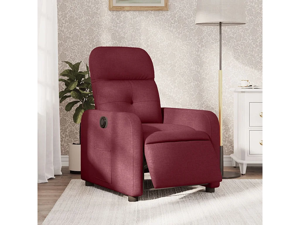 Fauteuil inclinable électrique Rouge bordeaux Tissu