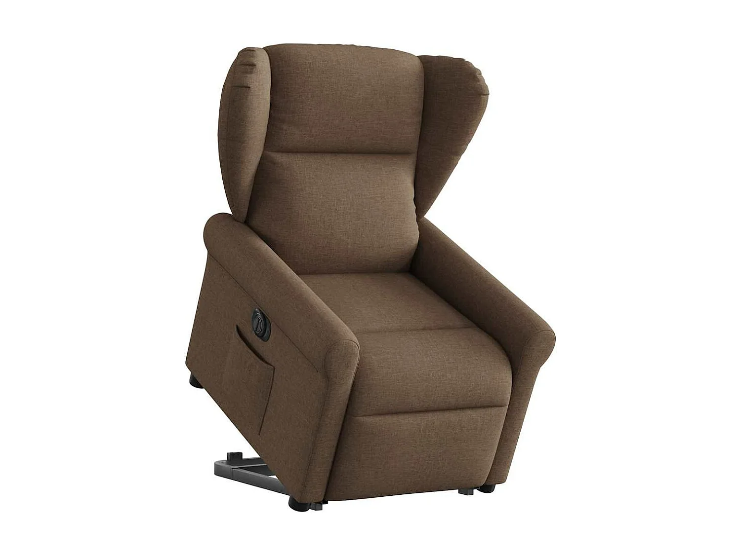 Fauteuil inclinable électrique marron tissu
