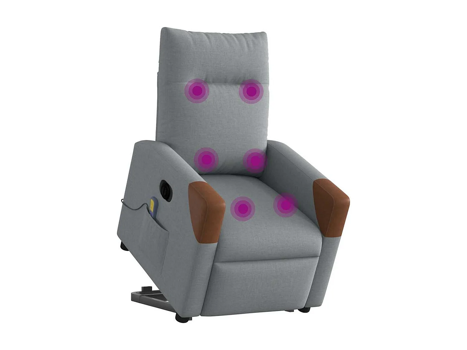 Fauteuil inclinable de massage électrique Gris clair Tissu