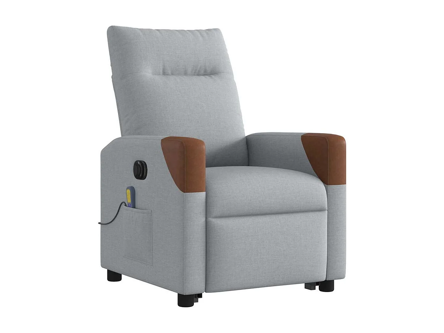 Fauteuil inclinable de massage électrique Gris clair Tissu