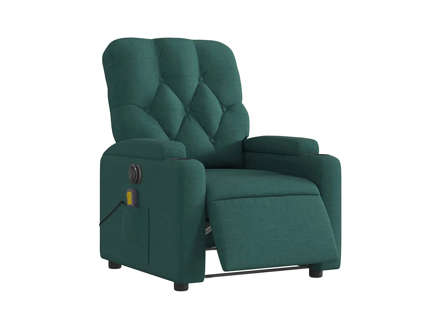 Fauteuil de massage inclinable électrique Vert foncé Tissu