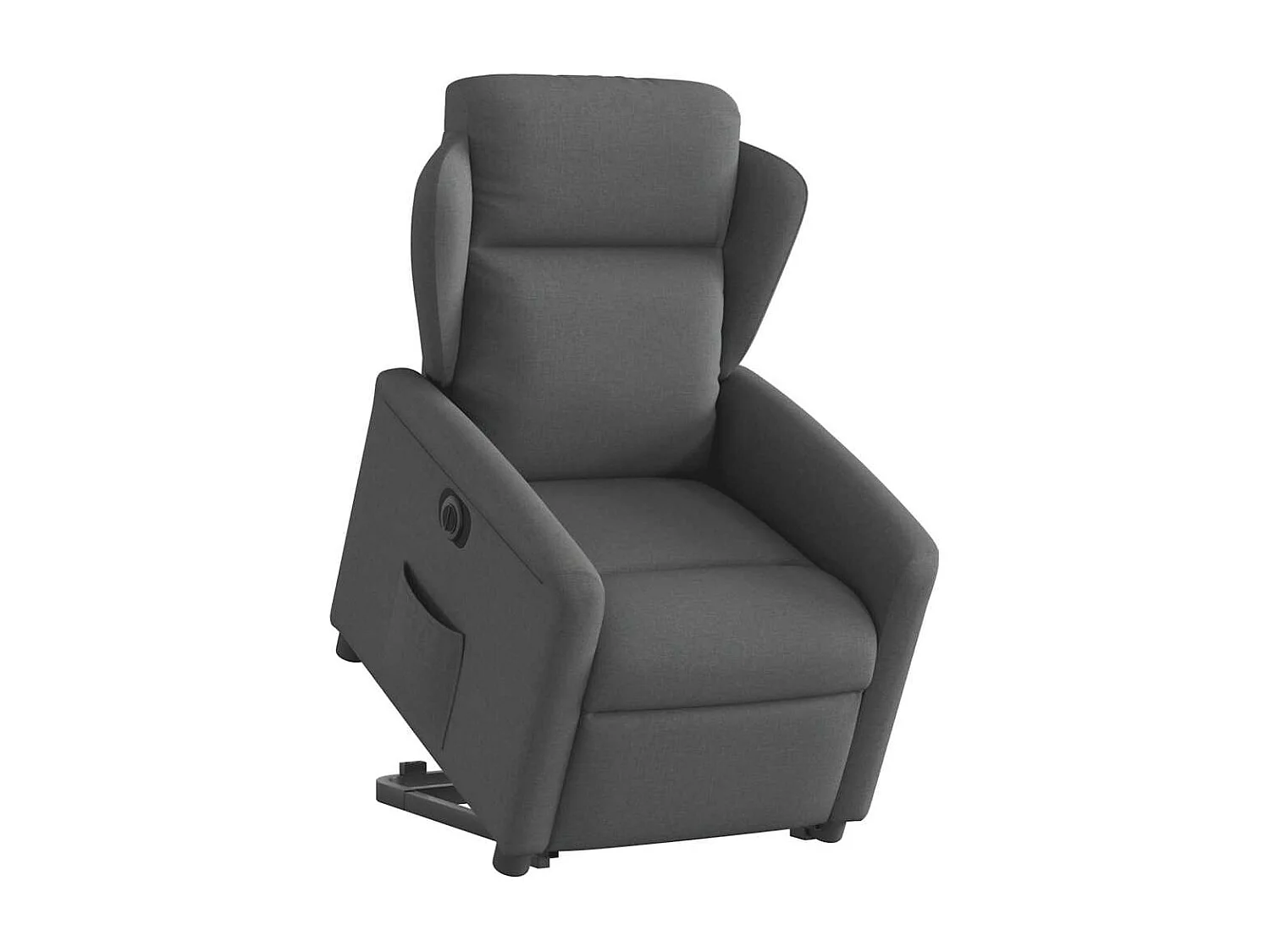 Cadeira reclinável elétrica de tecido cinza escuro