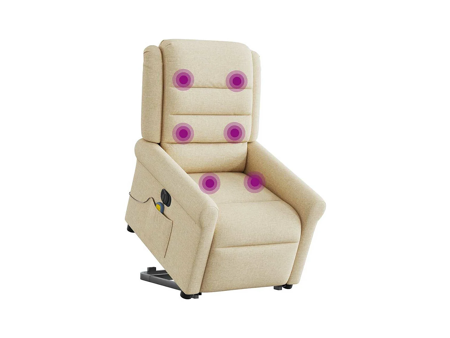 Sillón reclinable de masaje eléctrico de tela color crema