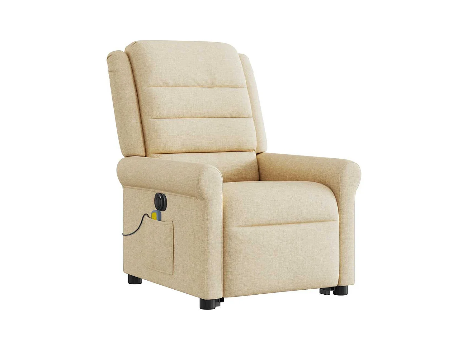 Sillón reclinable de masaje eléctrico de tela color crema
