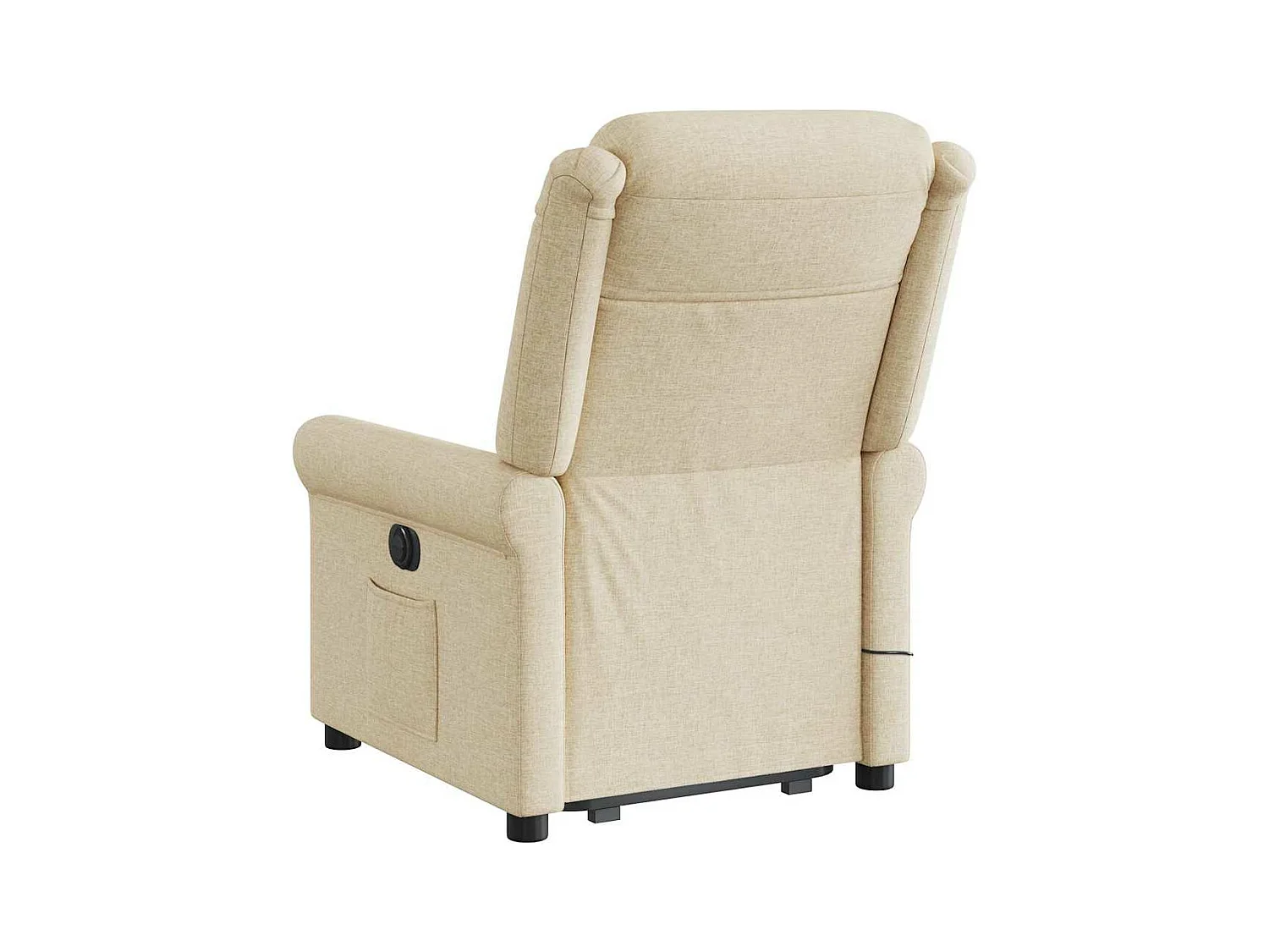 Sillón reclinable de masaje eléctrico de tela color crema