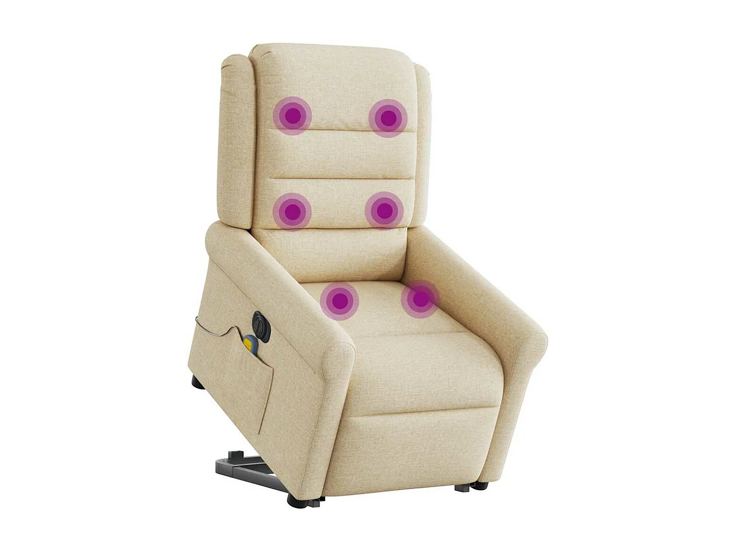 Fauteuil inclinable de massage électrique Crème Tissu