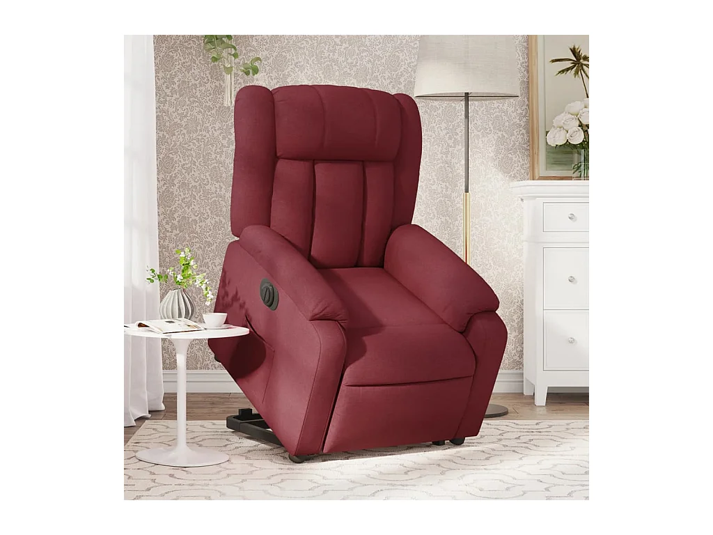 Fauteuil inclinable électrique rouge bordeaux tissu
