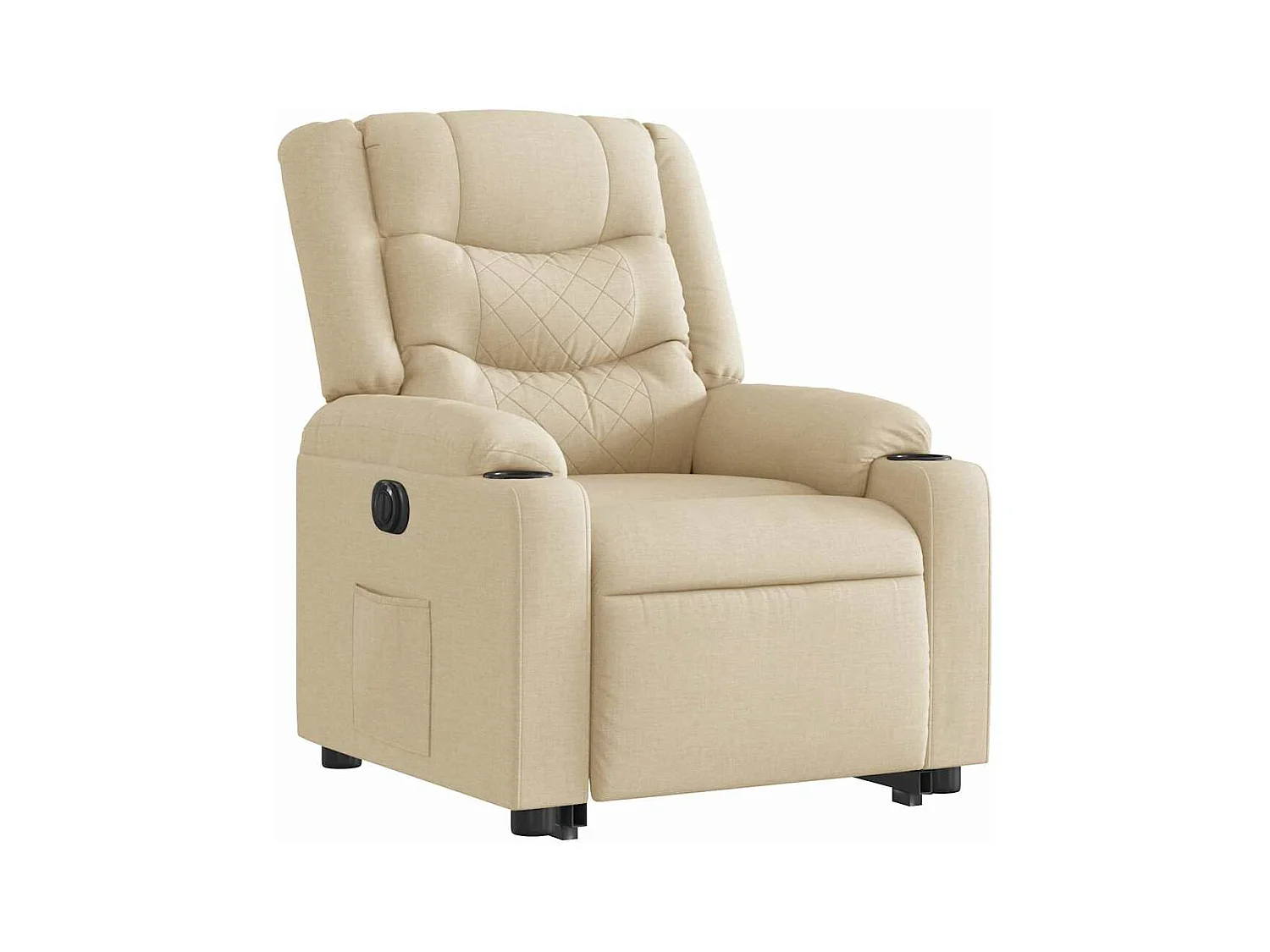 Fauteuil inclinable électrique crème tissu