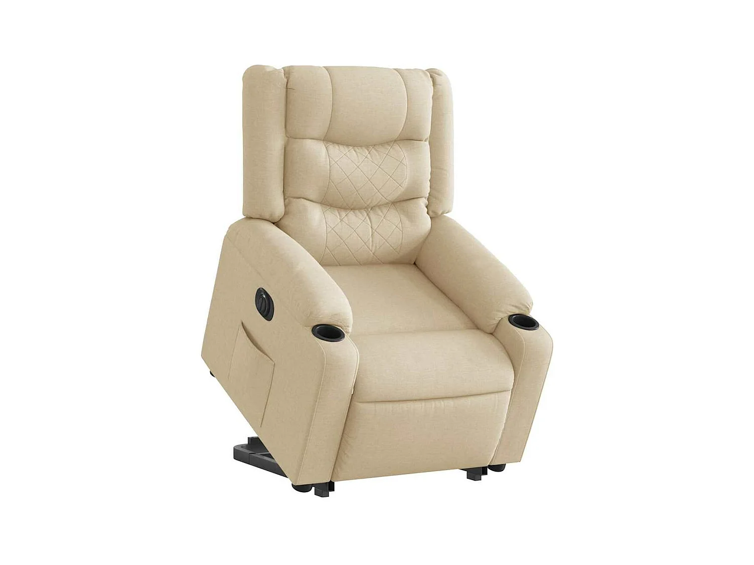 Fauteuil inclinable électrique crème tissu
