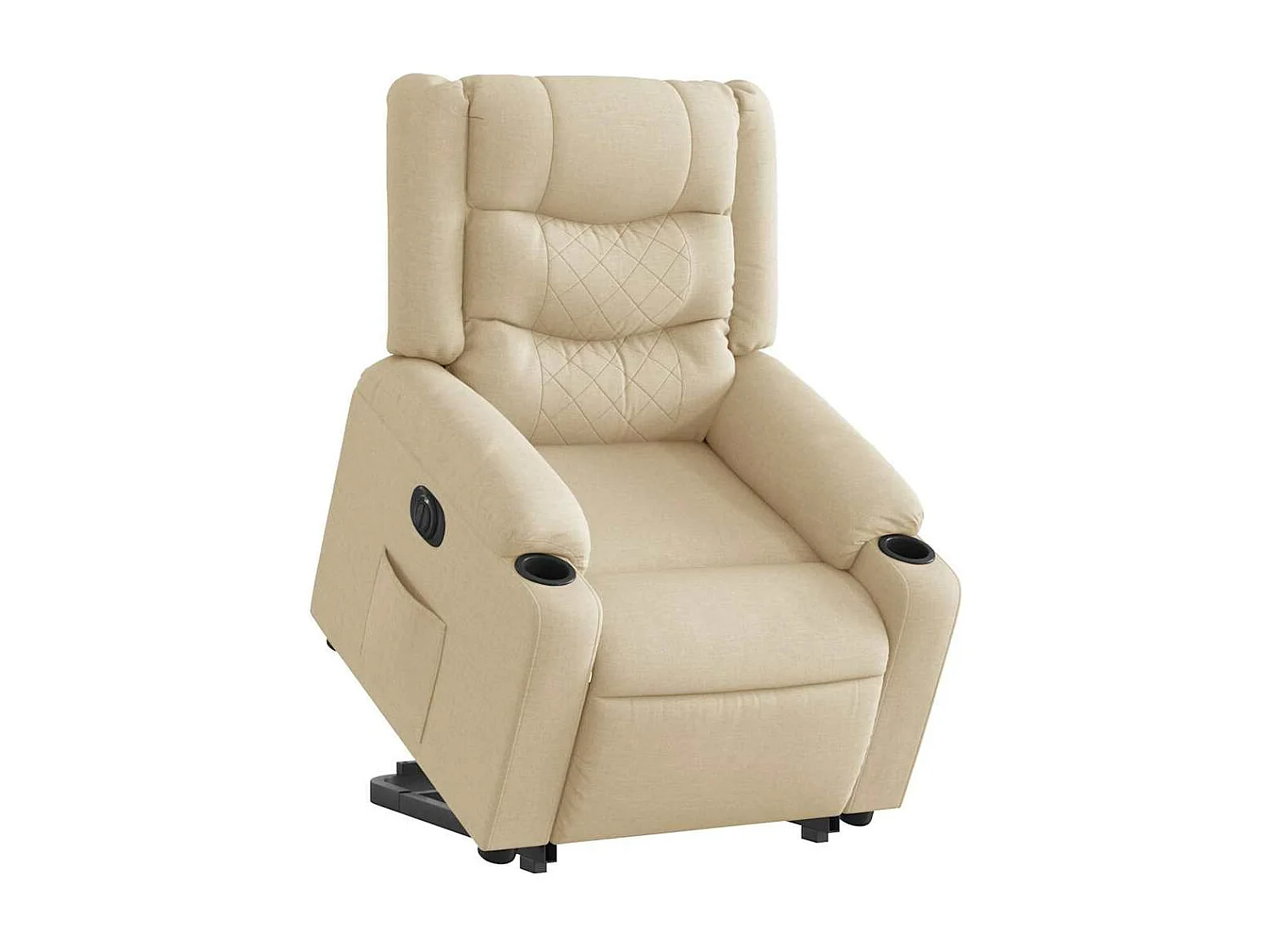 Fauteuil inclinable électrique crème tissu