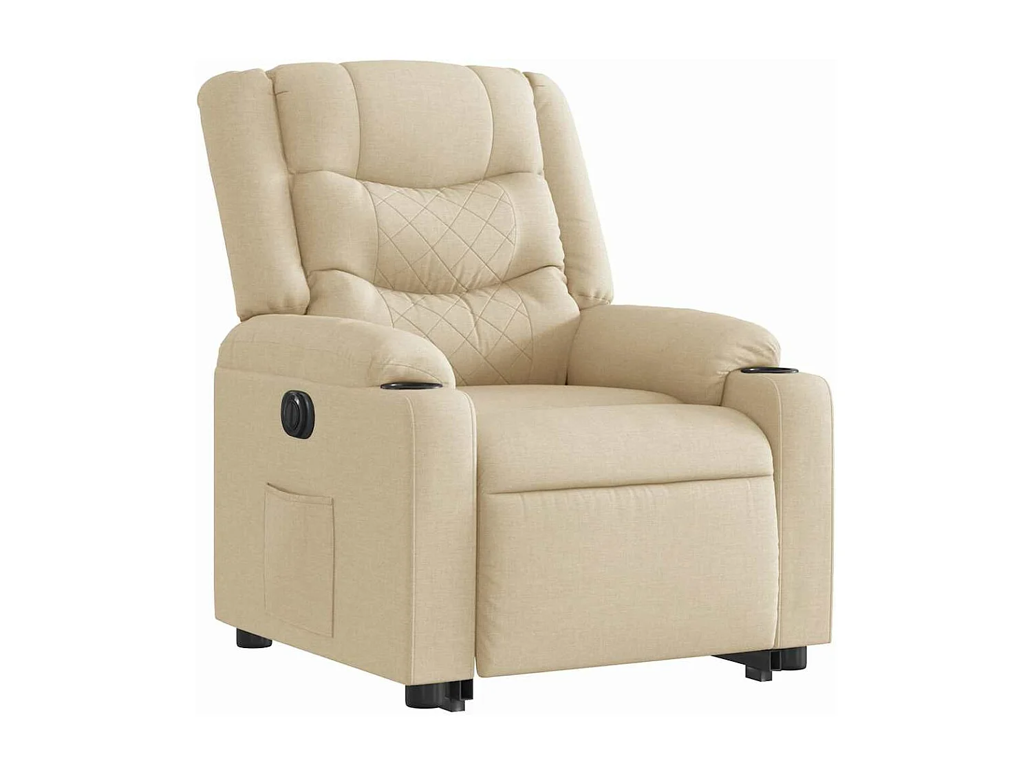 Fauteuil inclinable électrique crème tissu