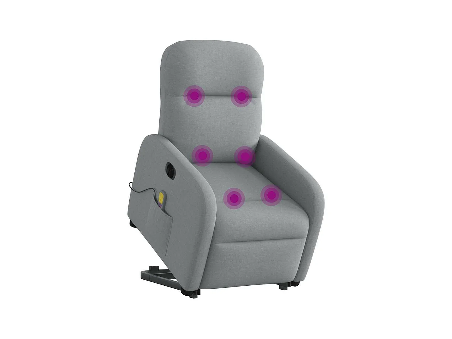 Fauteuil inclinable de massage électrique Gris clair Tissu