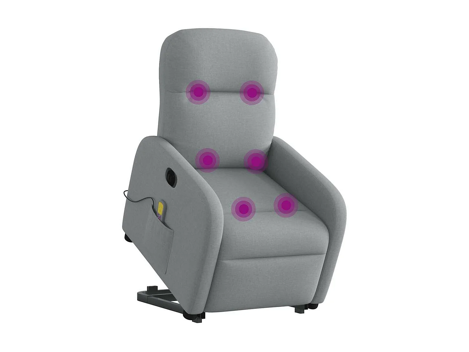 Fauteuil inclinable de massage électrique Gris clair Tissu