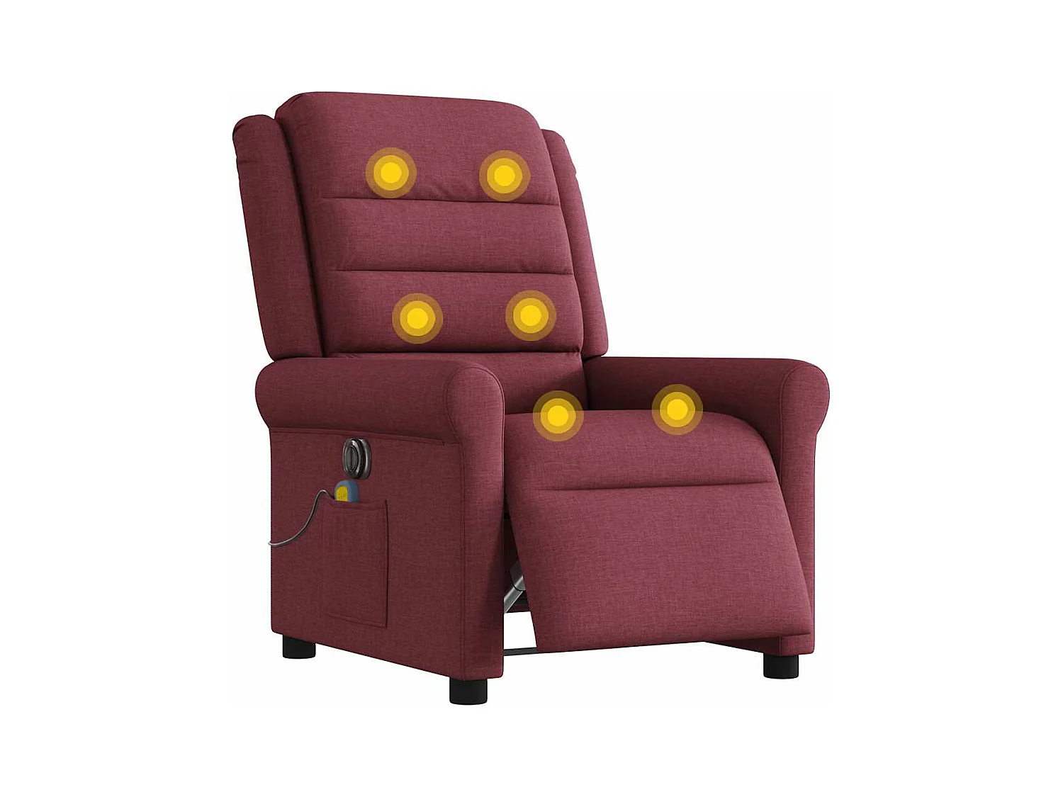 Elektrischer Liegemassagesessel, burgunderroter Stoff