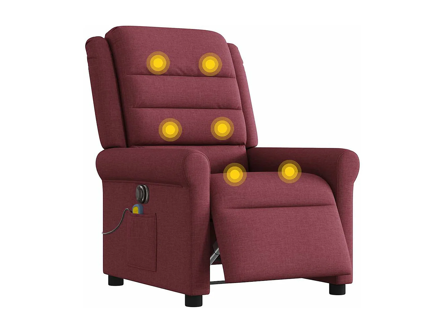 Fauteuil de massage inclinable électrique Rouge bordeaux Tissu