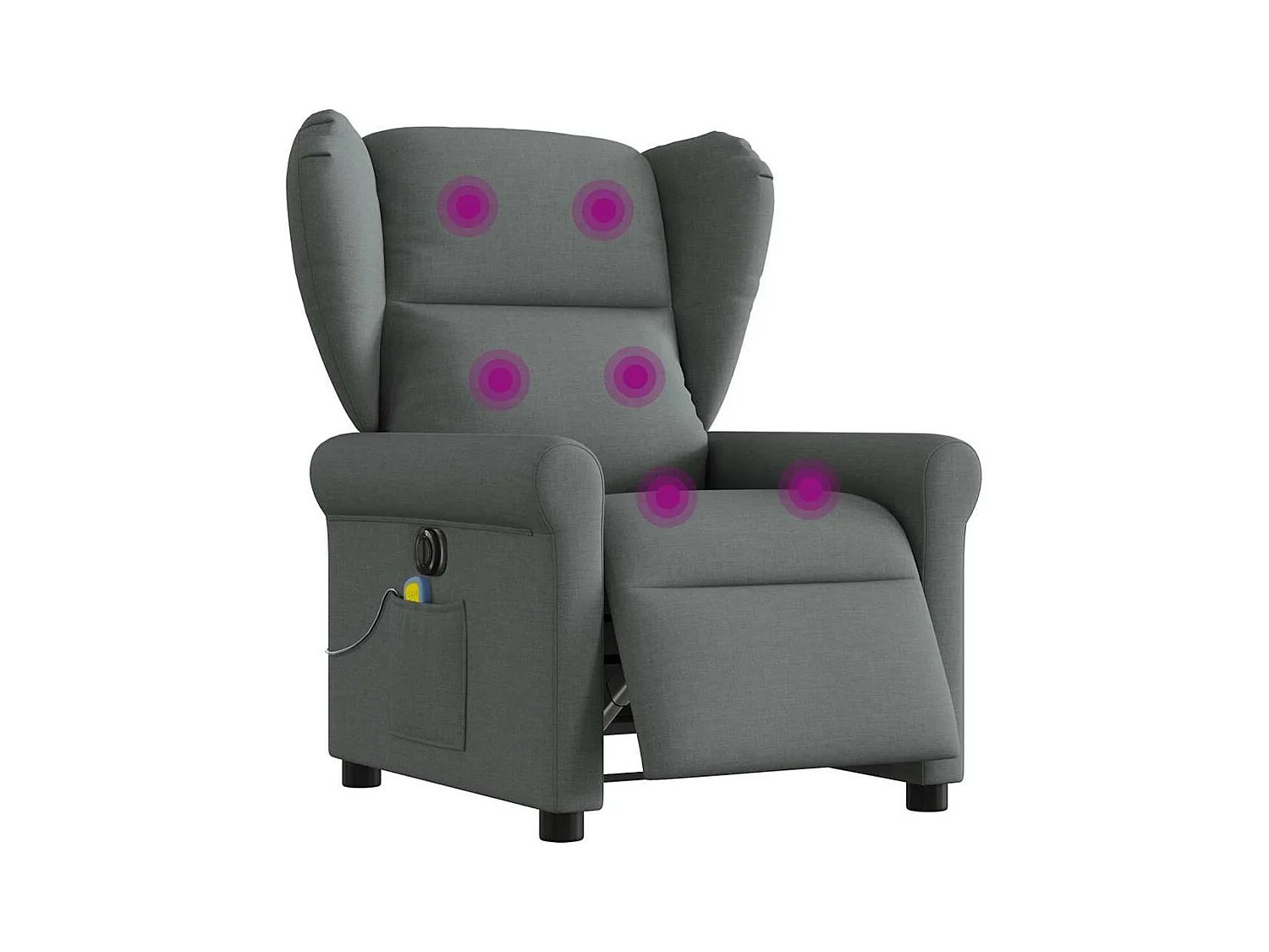 Fauteuil inclinable de massage électrique gris foncé tissu