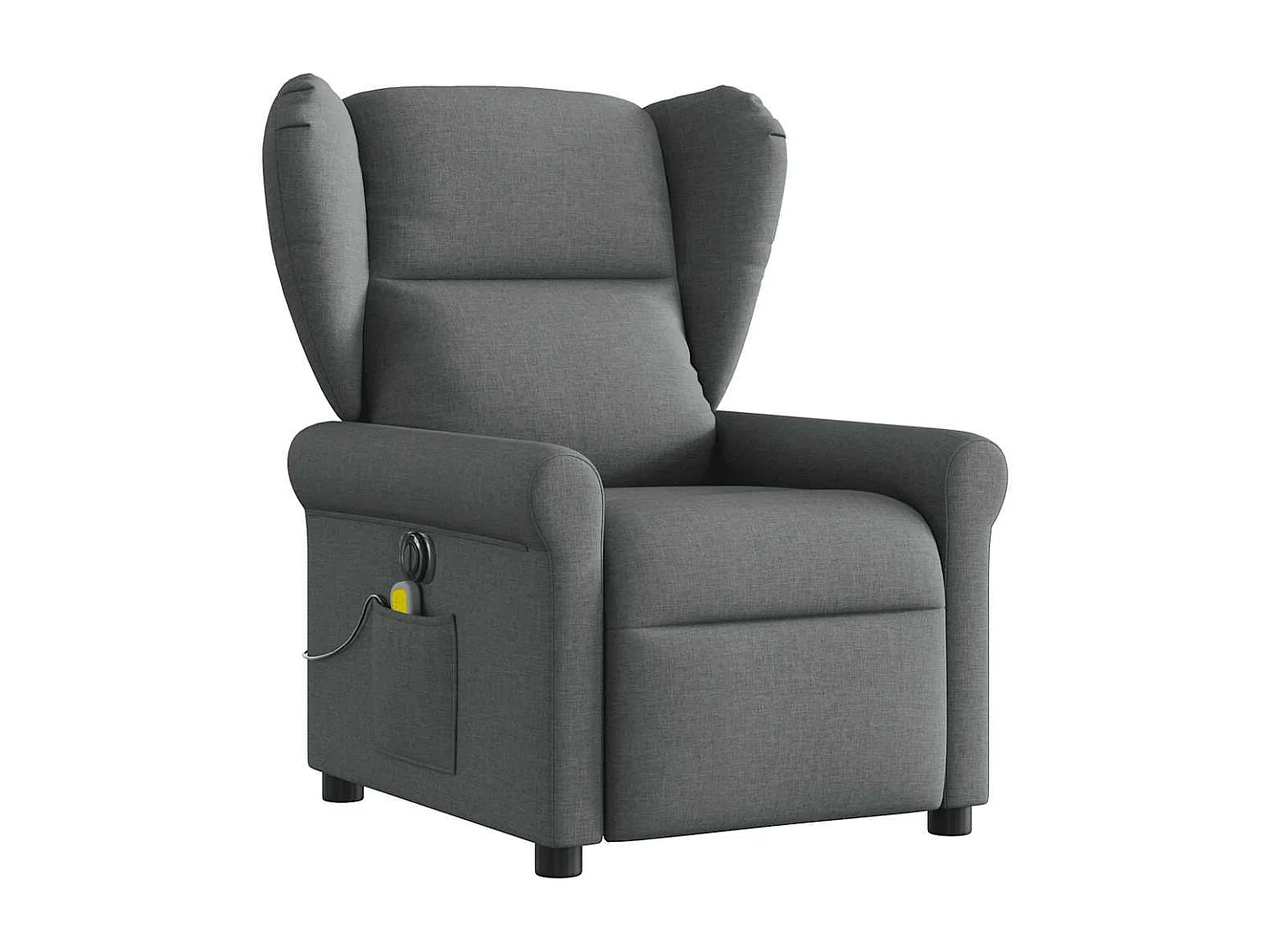 Sillón masajeador eléctrico reclinable de tela gris oscuro