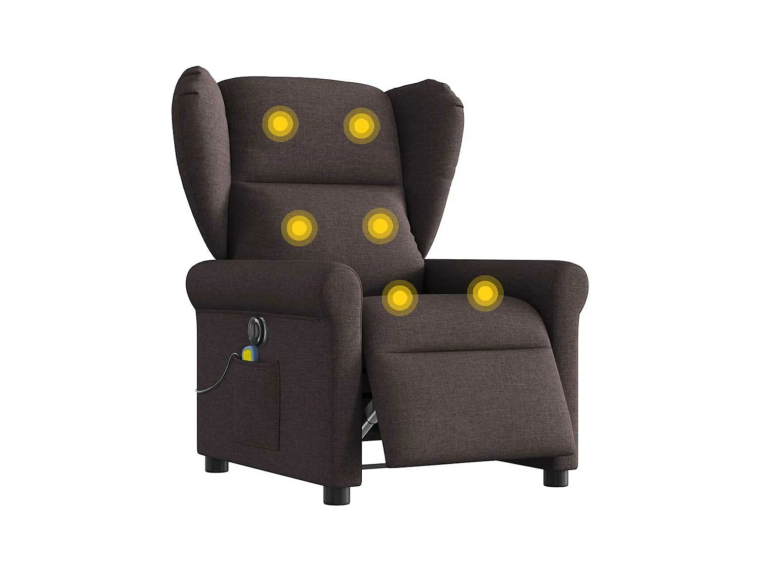 Poltrona massaggiante reclinabile elettrica in tessuto marrone scuro