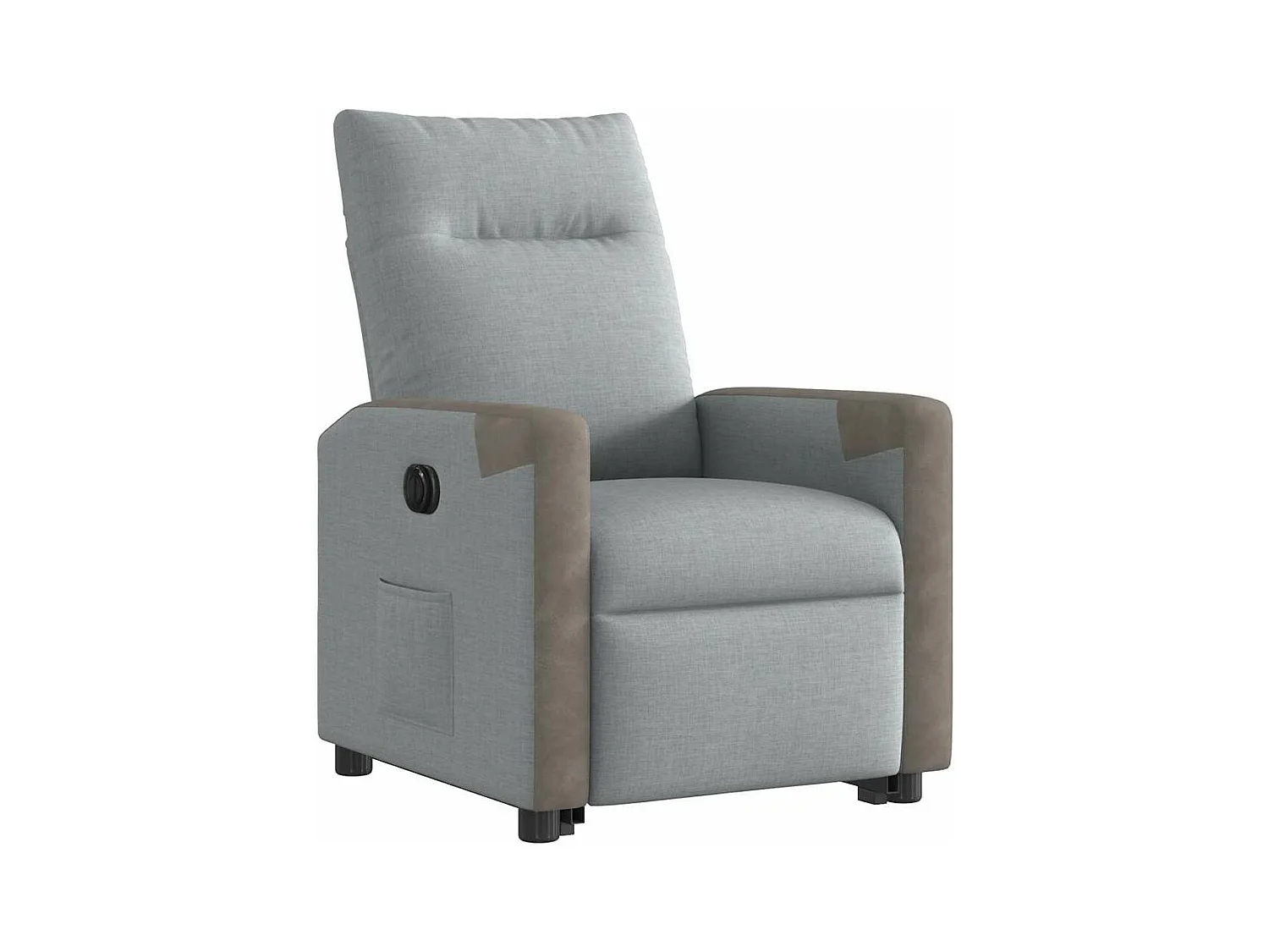Fauteuil inclinable électrique gris clair tissu