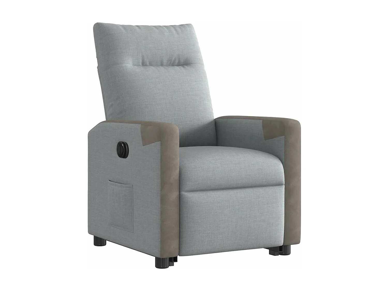 Fauteuil inclinable électrique gris clair tissu