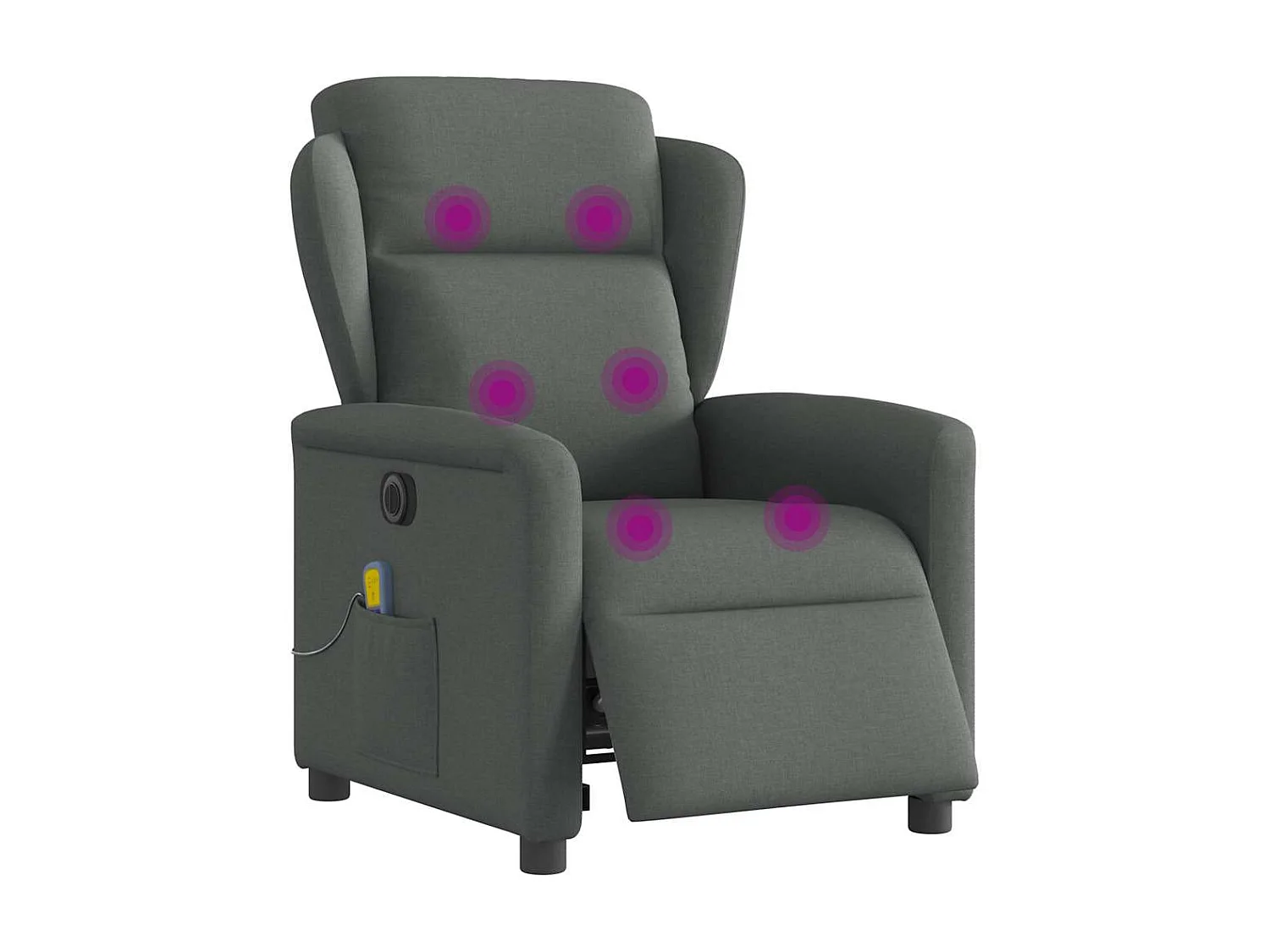 Fauteuil inclinable de massage électrique gris foncé tissu