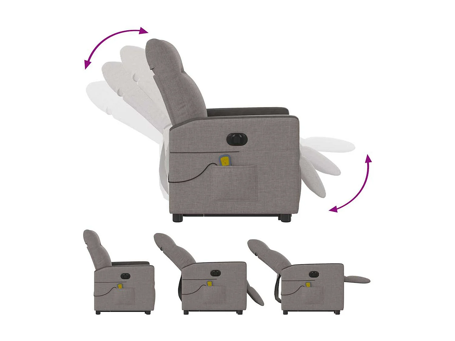 Poltrona massaggiante elettrica in tessuto talpa