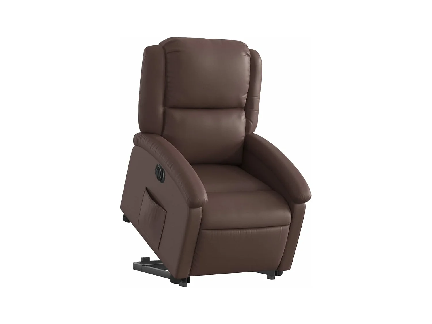 Fauteuil inclinable électrique marron similicuir
