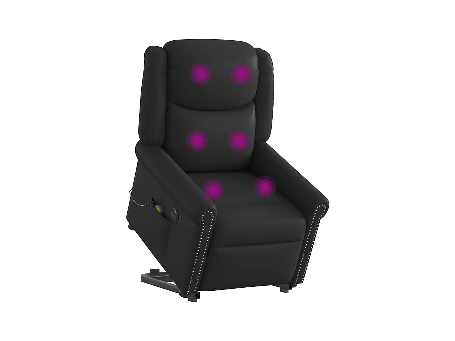 Fauteuil inclinable massage électrique noir brillant similicuir