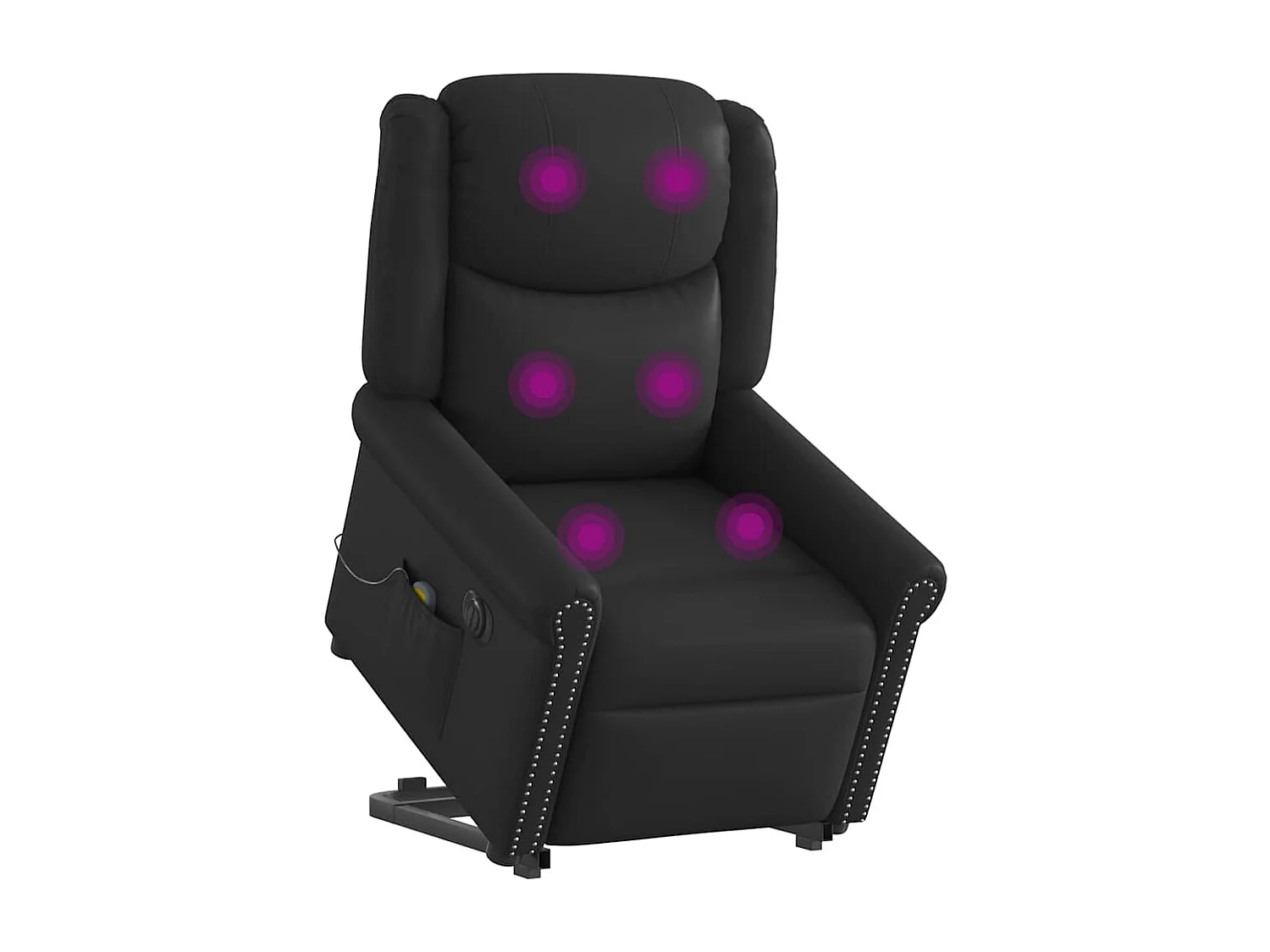 Fauteuil inclinable massage électrique noir brillant similicuir