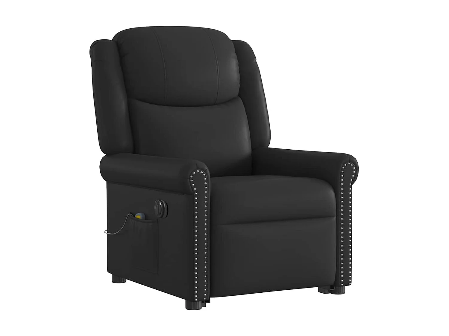 Fauteuil inclinable massage électrique noir brillant similicuir
