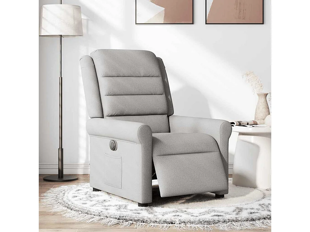 Fauteuil inclinable électrique gris nuage tissu