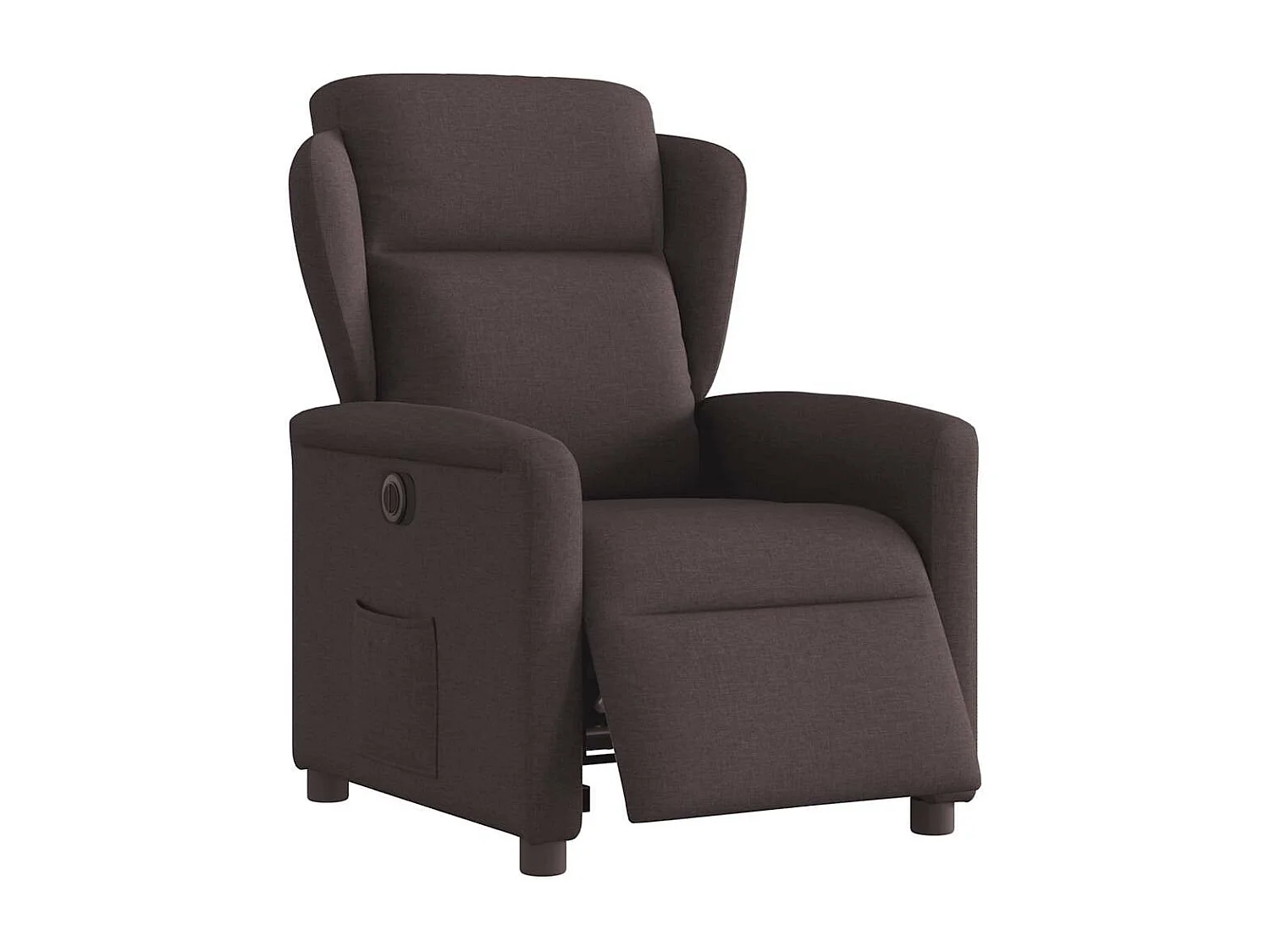 Fauteuil inclinable électrique Marron foncé Tissu