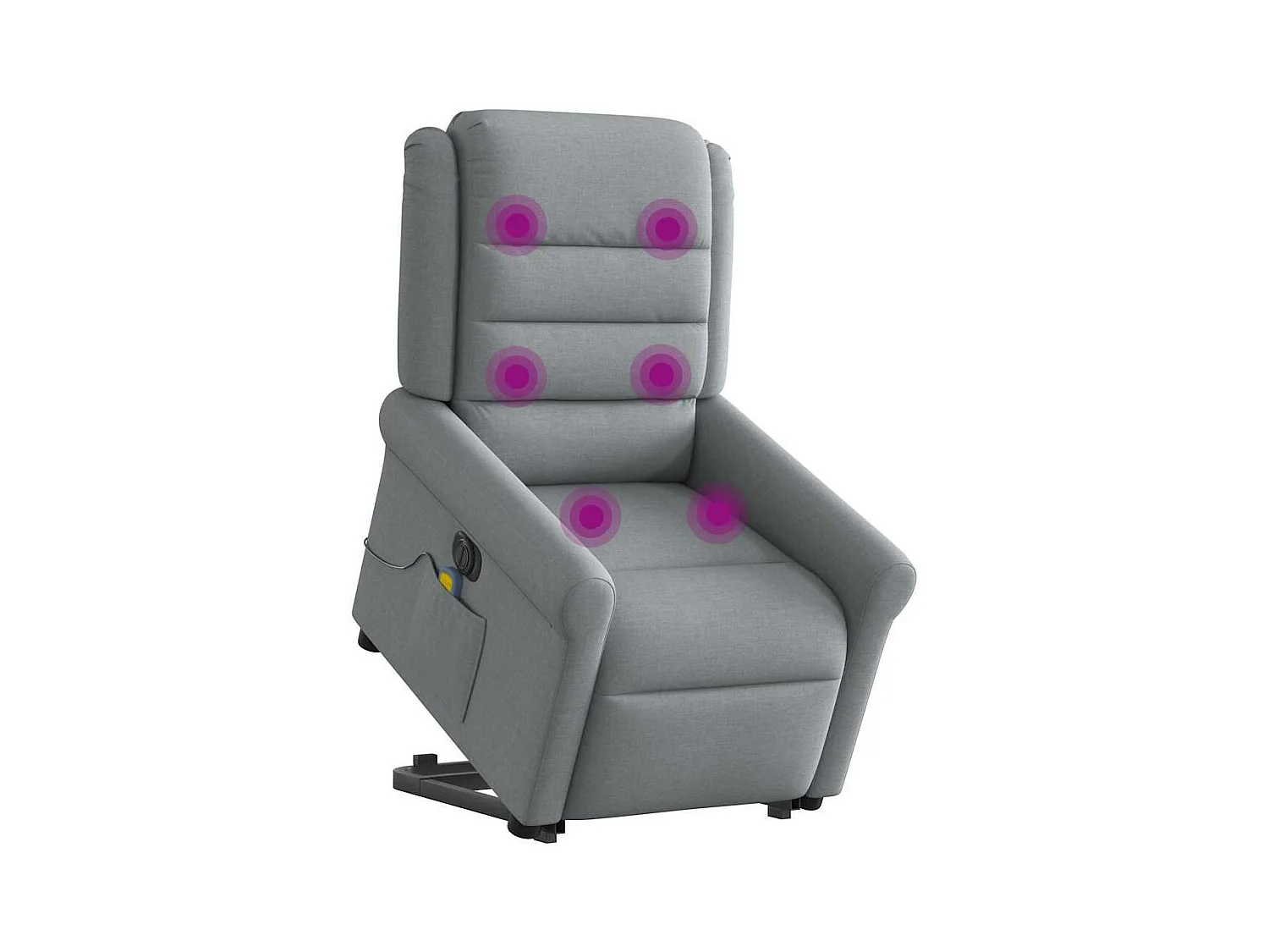 Fauteuil inclinable de massage électrique Gris clair Tissu