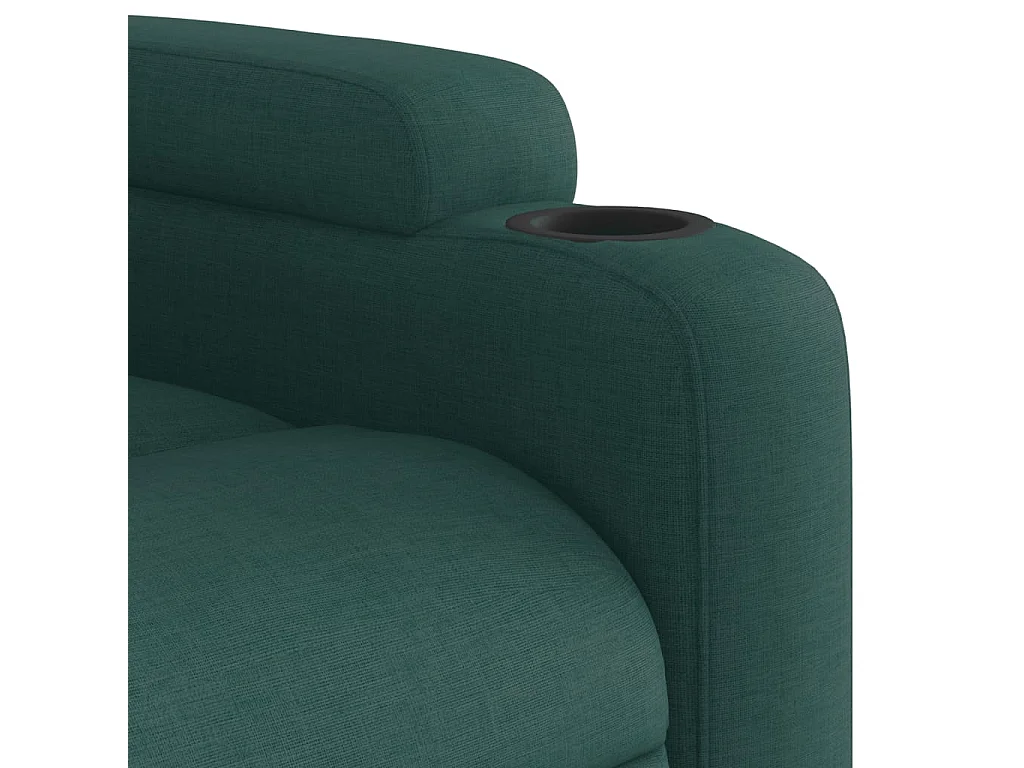 Fauteuil de massage inclinable électrique Vert foncé Tissu