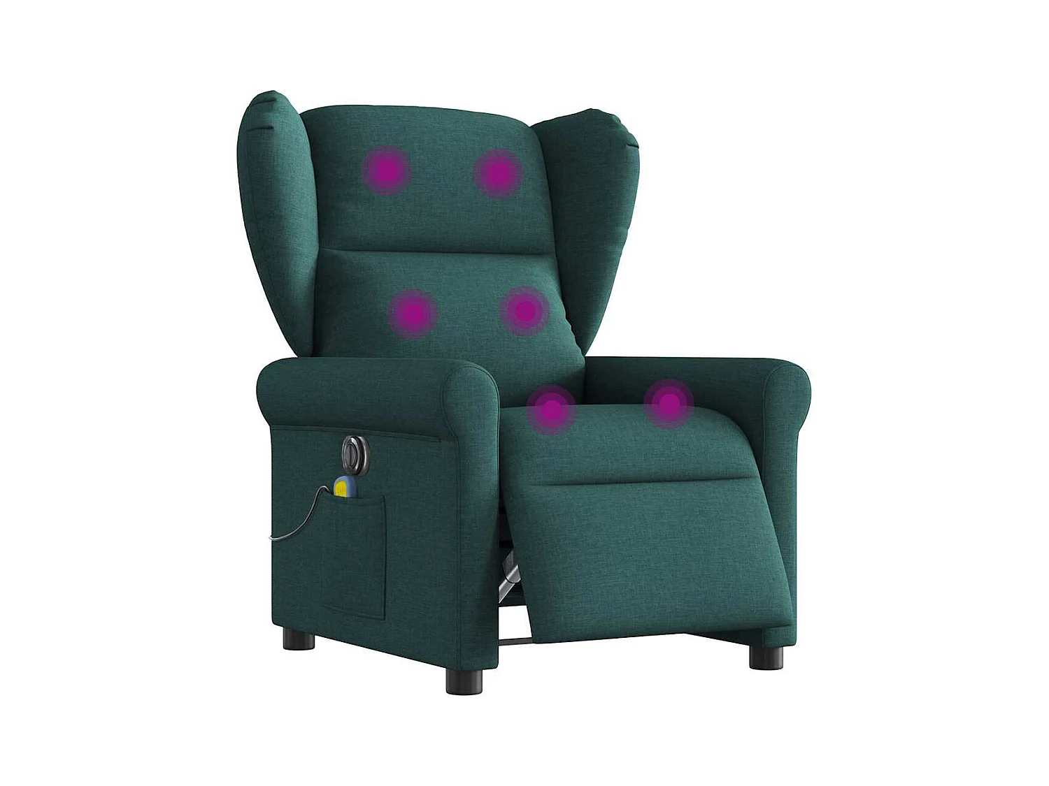 Elektrischer Liegemassagesessel, dunkelgrüner Stoff