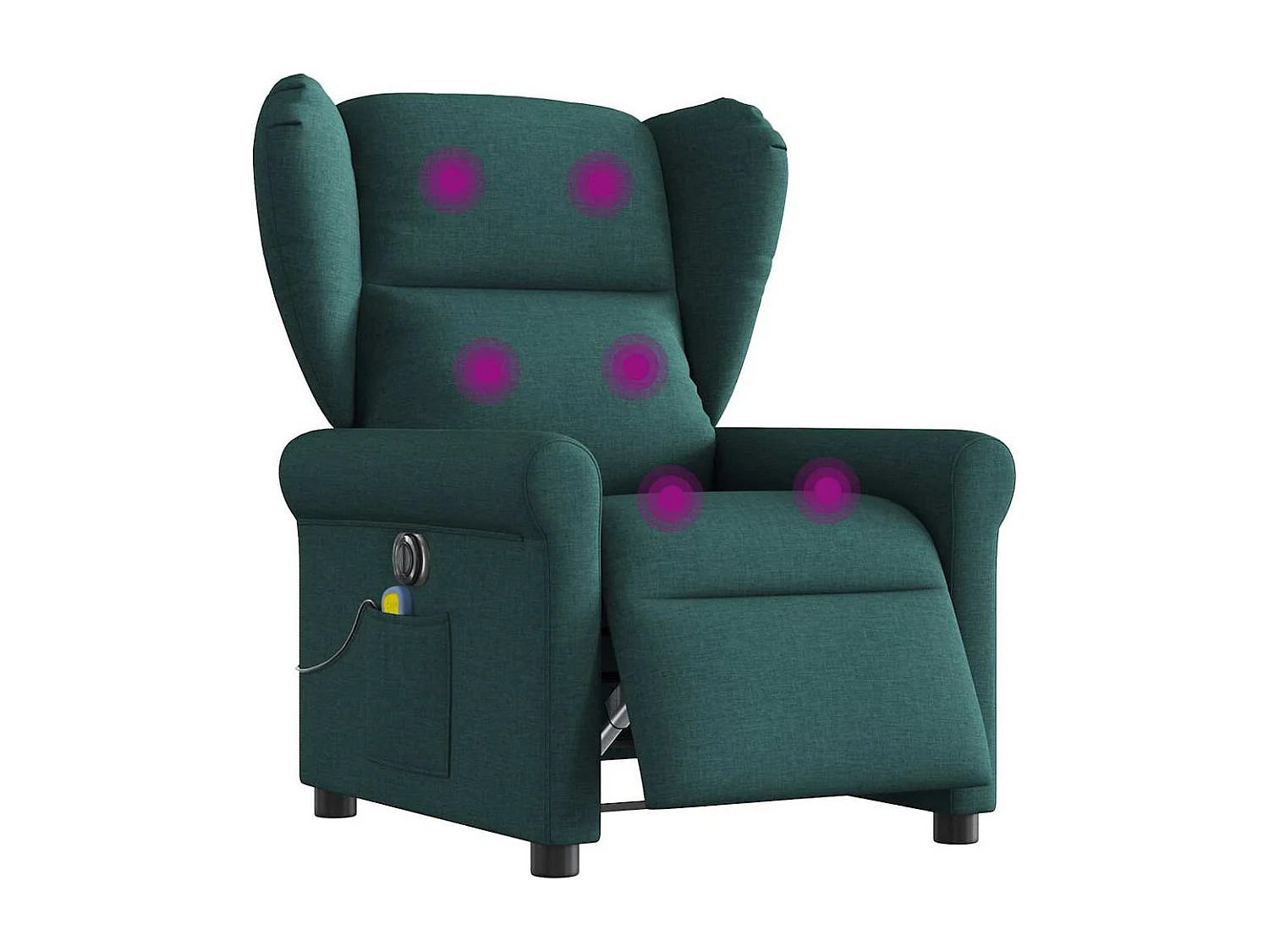 Fauteuil de massage inclinable électrique Vert foncé Tissu