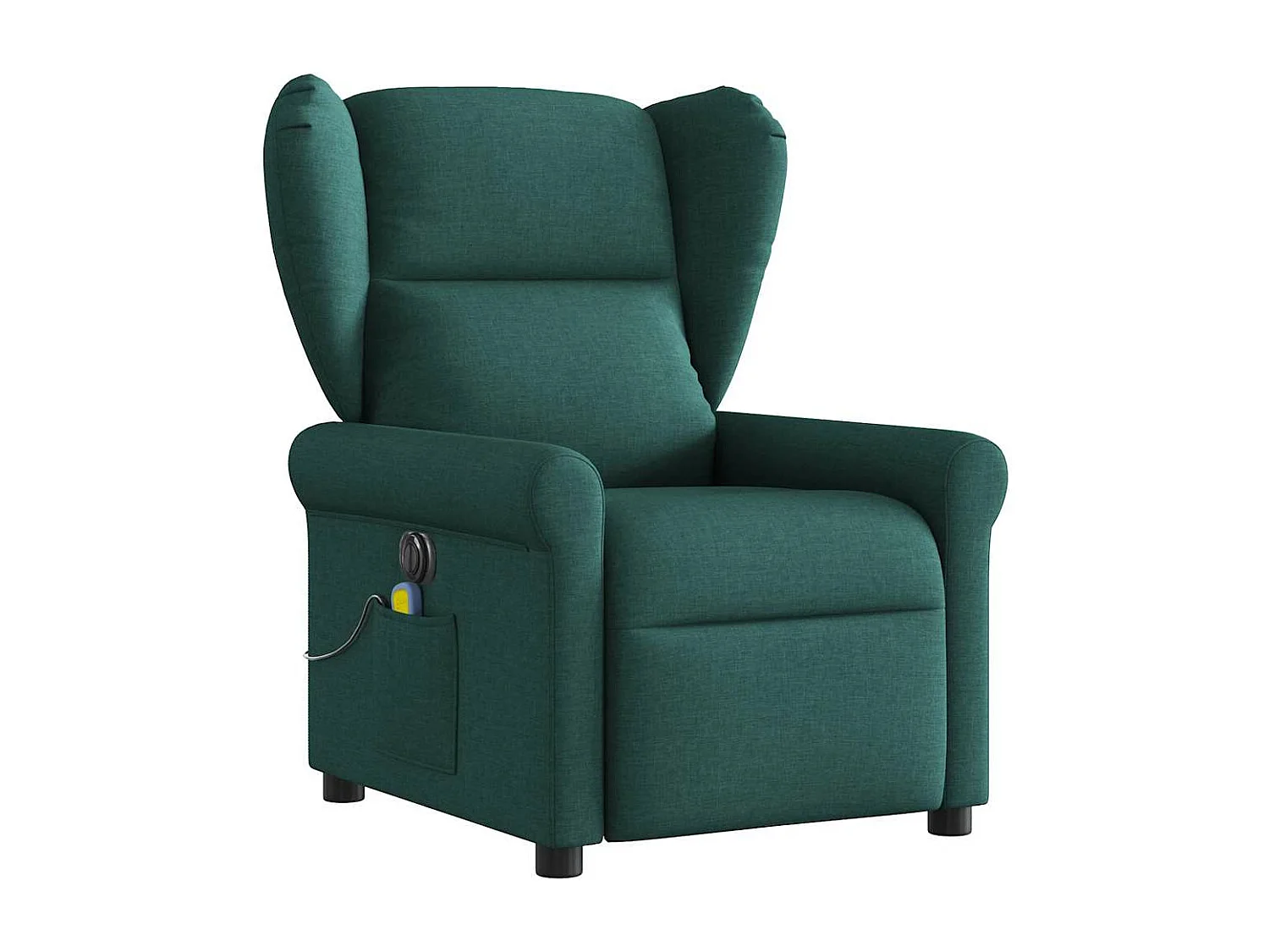 Fauteuil de massage inclinable électrique Vert foncé Tissu