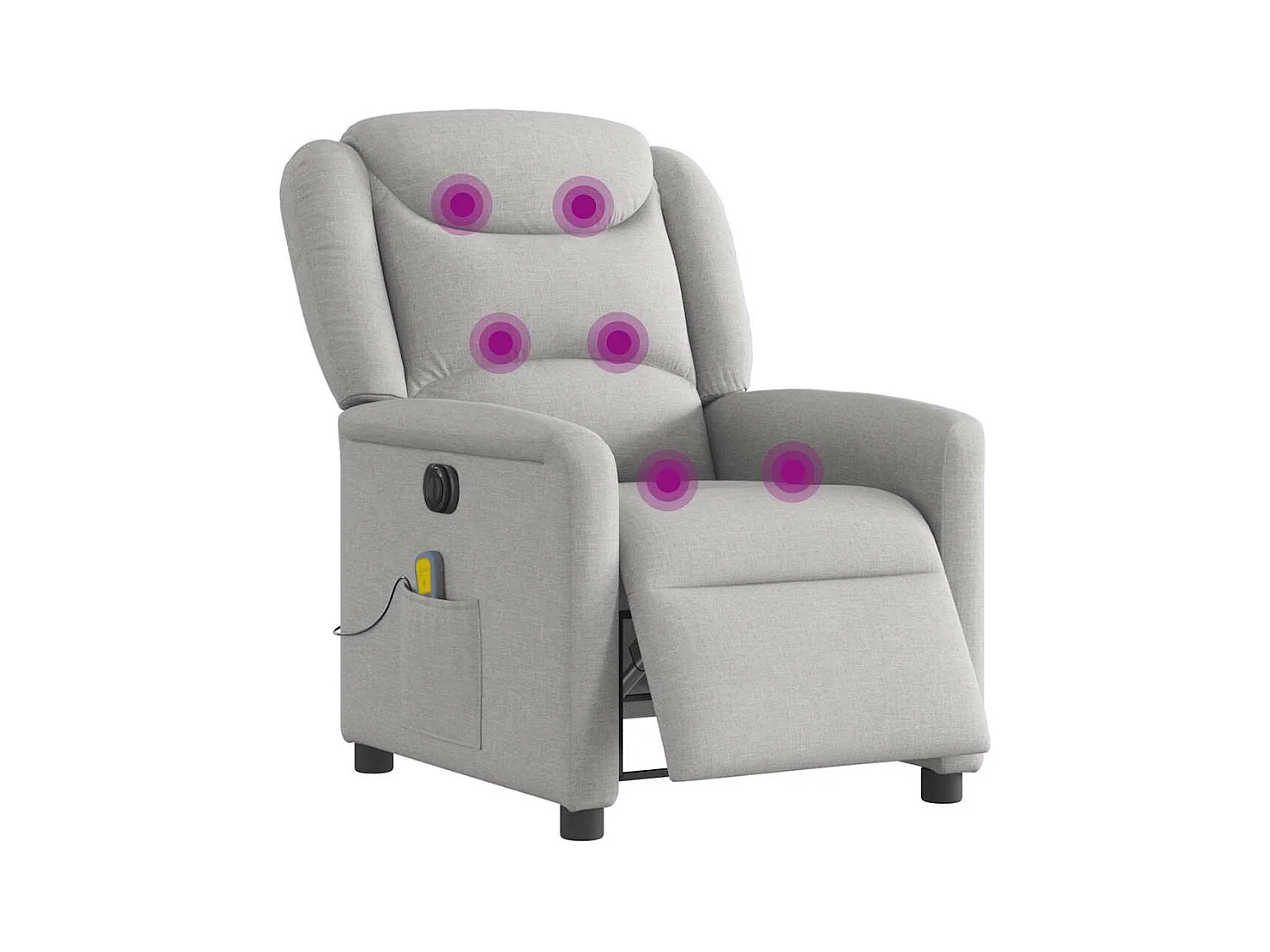Fauteuil de massage inclinable électrique gris nuage tissu