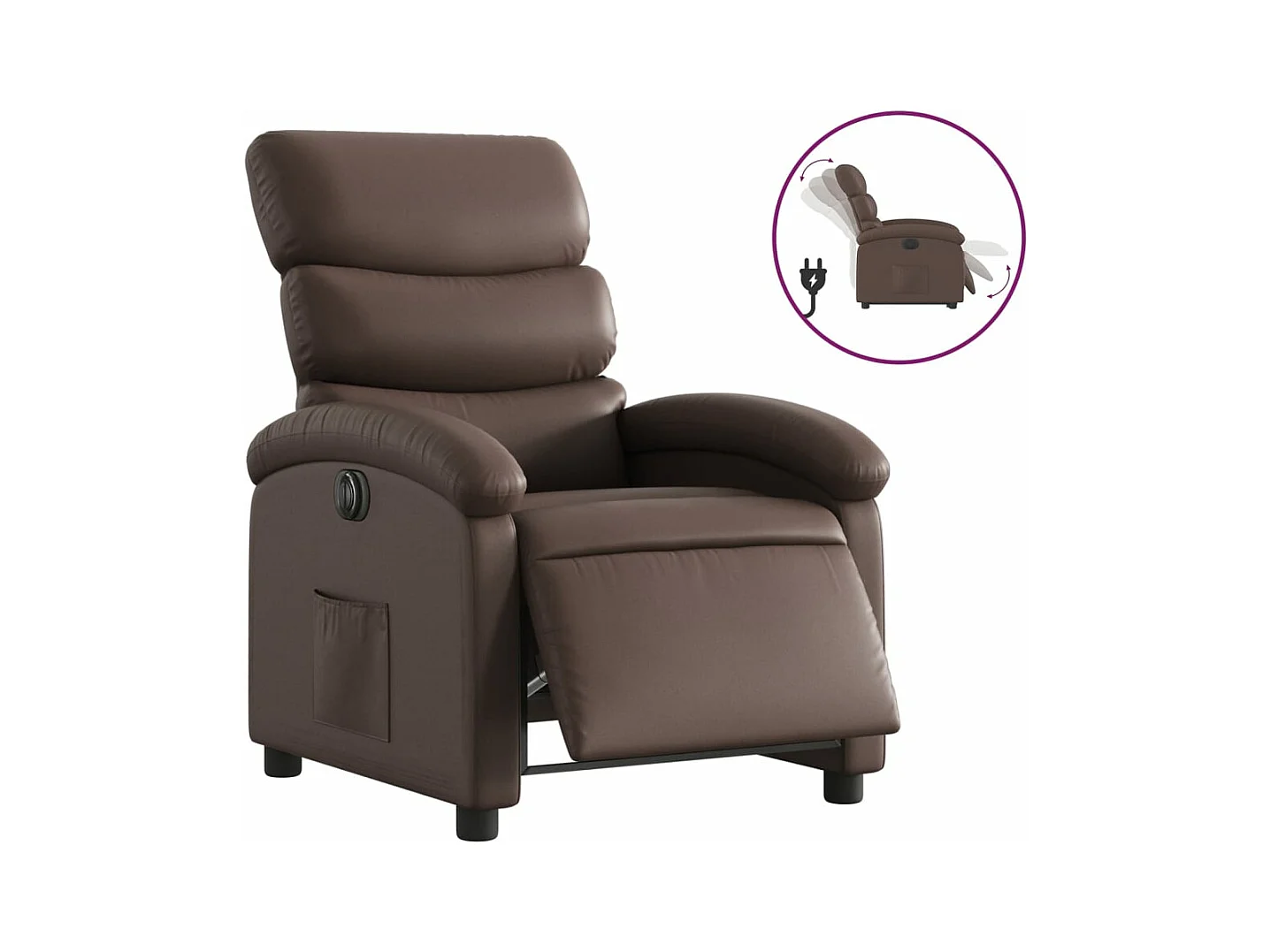 Fauteuil inclinable électrique Marron Similicuir