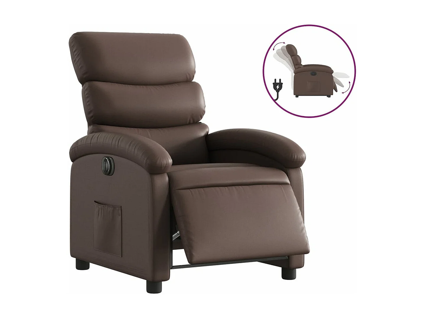 Fauteuil inclinable électrique Marron Similicuir