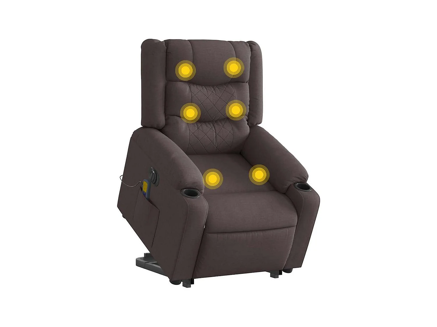 Fauteuil inclinable de massage électrique Marron foncé Tissu