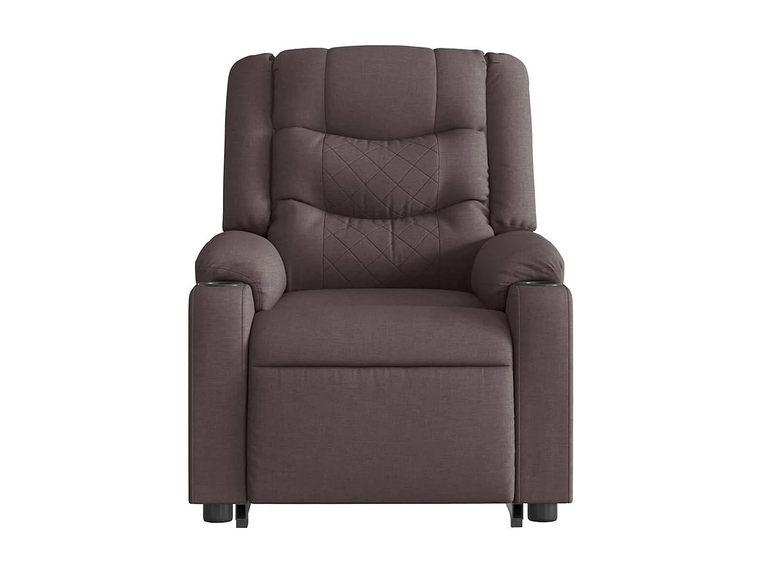Fauteuil inclinable de massage électrique Marron foncé Tissu