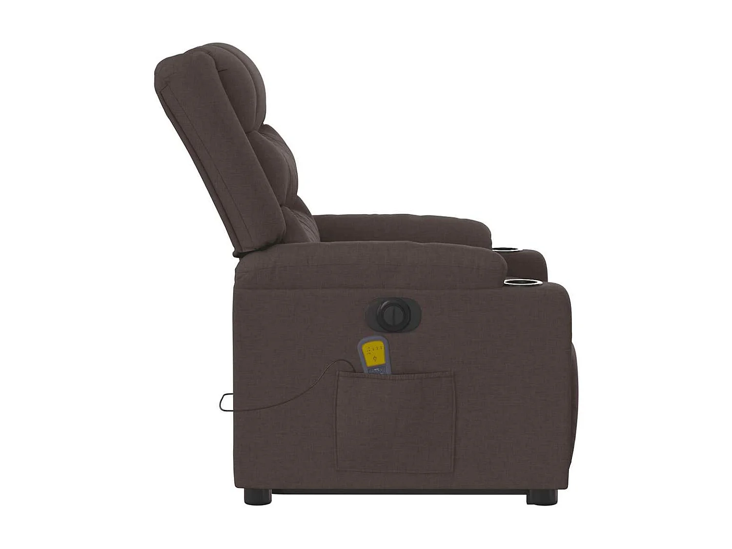Fauteuil inclinable de massage électrique Marron foncé Tissu