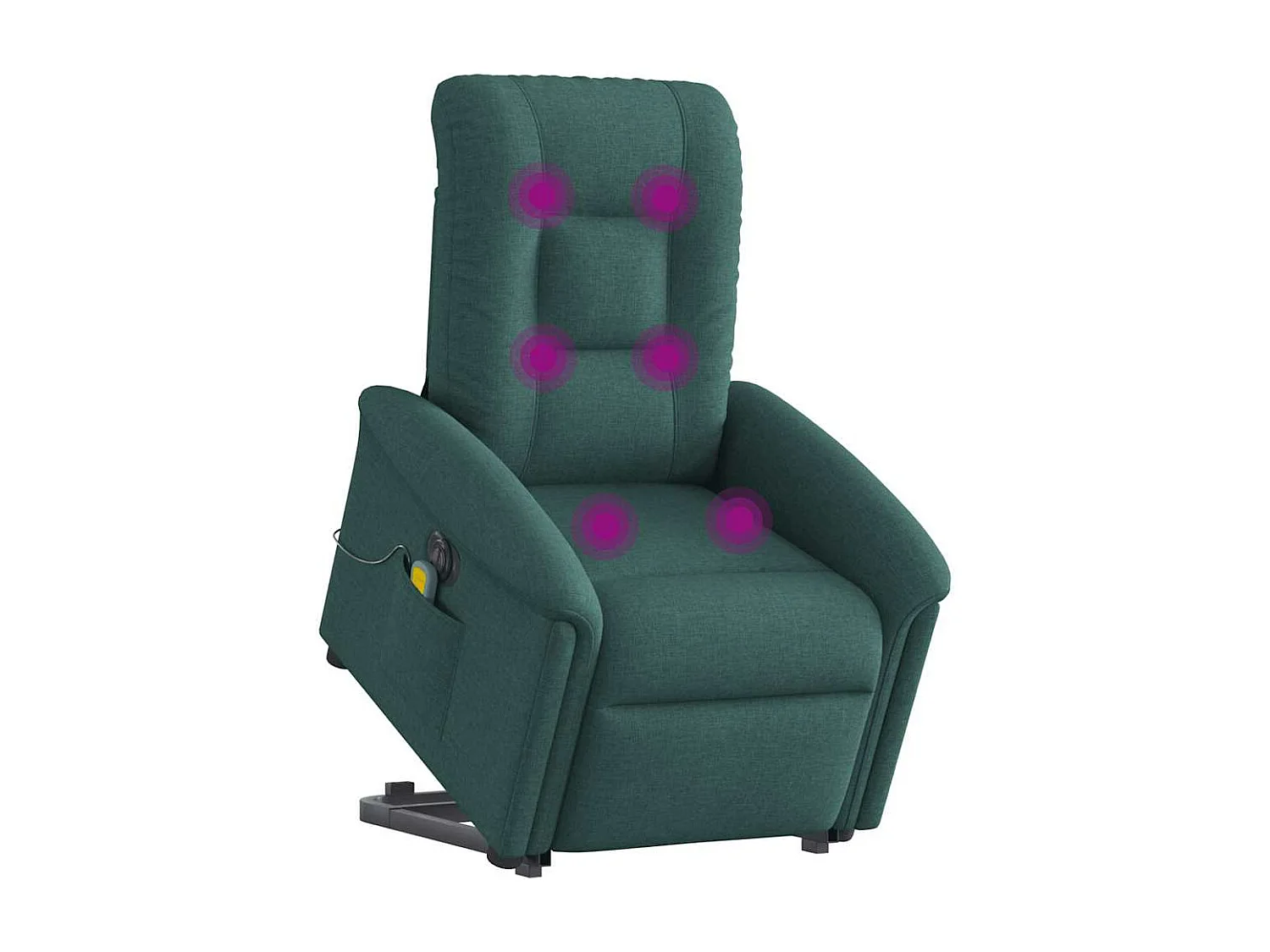 Sillón reclinable de masaje eléctrico de tela verde oscuro